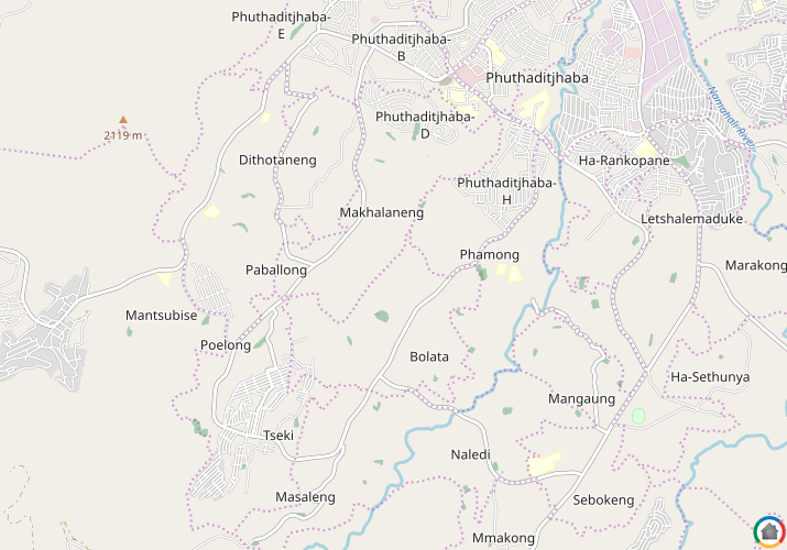 Map location of Phuthaditjaba